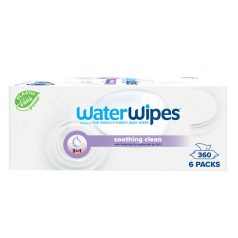   WaterWipes Soothing Clean Nedves Törlőkendő Organikus Levendula és Grapefruitmag Kivonattal 360db - Műanyagmentes, Nyugtató és Gyengéd Bőrtisztítás