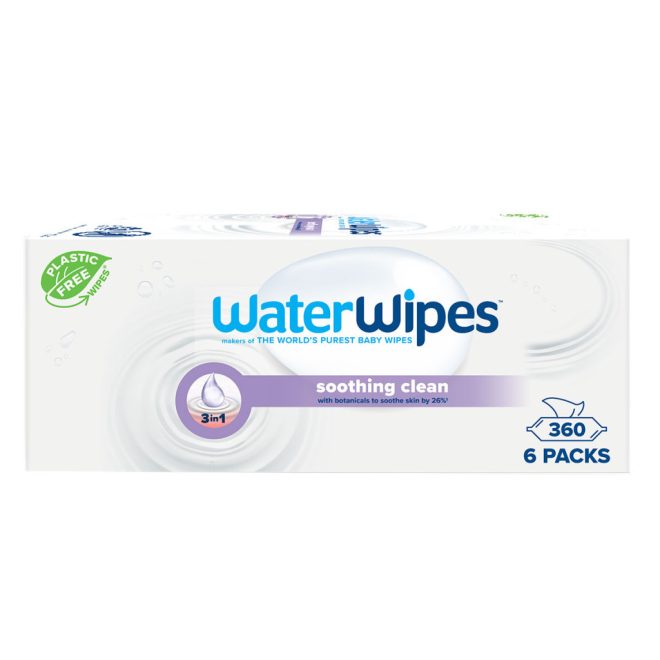WaterWipes Soothing Clean Nedves Törlőkendő Organikus Levendula és Grapefruitmag Kivonattal 360db - Műanyagmentes, Nyugtató és Gyengéd Bőrtisztítás