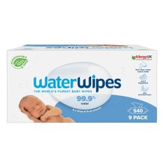   WaterWipes Biodegradable Nedves Törlőkendő Super Value Pack 9x60db - Biológiailag Lebomló, Érzékeny Bőrre, Gyengéd Bőrtisztítás