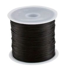   Elasztikus Gumis Cérna Póthaj - Hajhosszabbításhoz Fekete Színben 60m