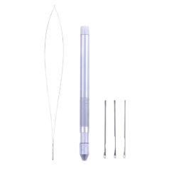   Behúzú Hurok és Tű Mikrogyűrűs és Hüvelyes Hajhosszabbításhoz Alumínium Ezüst Színben 1 Hurok és 3 Tű