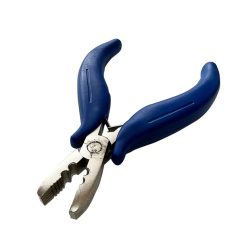   Hajhosszabbításhoz Leszedő Fogó 2 Lyukú Bordázott Rövid Fejjel Kék Nyéllel