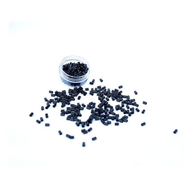 Mini Hüvely Perem Nélkül Hajhosszabbításhoz Fekete 100db Szilikon Alumínium Kivitel 3x3x5mm #1