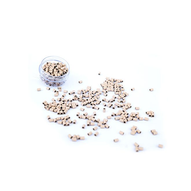 Mini Hüvely Perem Nélkül Hajhosszabbításhoz Középszőke 100db Szilikon Alumínium Kivitel 3x3x5mm #6