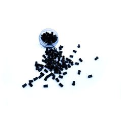   Mikro Hüvely Hajhosszabbításhoz Réz Szilikonmentes Nélkül Peremes Fekete 100db #1 - Hossz 4mm, Belső Átmérő 2.4mm, Külső Átmérő 3mm