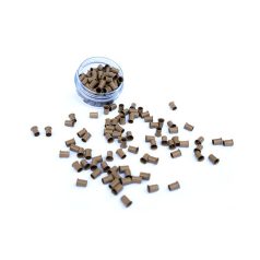   Mikro Hüvely Hajhosszabbításhoz Réz Szilikonmentes Nélkül Peremes Sötétszőke 100db #8 - Hossz 4mm, Belső Átmérő 2.4mm, Külső Átmérő 3mm
