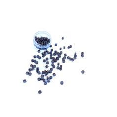   Mikrogyűrű Hajhosszabbításhoz Szilikonnal Középbarna 100db #5 - Hossz 4mm, Belső Átmérő 2.4mm, Külső Átmérő 6mm (5030)