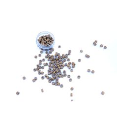   Mikrogyűrű Hajhosszabbításhoz Szilikonnal Sötétszőke 100db #8 - Hossz 4mm, Belső Átmérő 2.4mm, Külső Átmérő 6mm (5030)