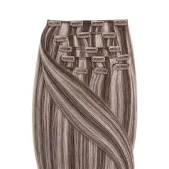   Csatos Emberi Póthaj Classic Melírozott Színben 40cm (Szín #6/613)