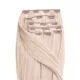 Csatos Emberi Póthaj Classic Világos Platinaszőke Színben 60cm (Szín #60)
