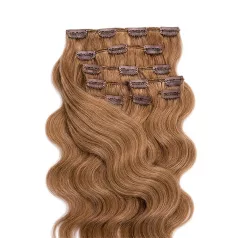   Csatos Hullámos Emberi Póthaj Classic Sötétszőke Színben 40cm Body Wave (Szín #12)