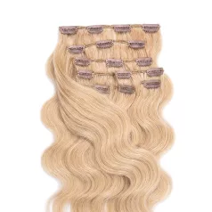   Csatos Hullámos Emberi Póthaj Classic Aranyszőke Színben 40cm Body Wave (Szín #16)