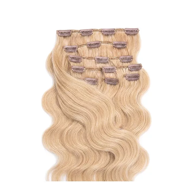 Csatos Hullámos Emberi Póthaj Classic Aranyszőke Színben 40cm Body Wave (Szín #16)