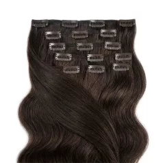   Csatos Hullámos Emberi Póthaj Classic Natúr Barna Színben 50cm Body Wave (Szín #2)