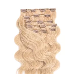   Csatos Hullámos Emberi Póthaj Classic Világosszőke Színben 50cm Body Wave (Szín #24)