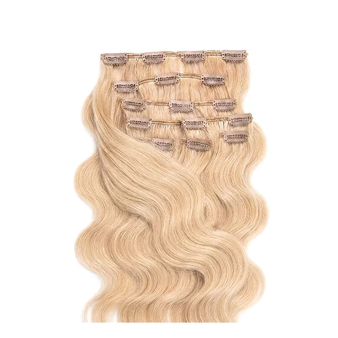 Csatos Hullámos Emberi Póthaj Classic Világosszőke Színben 50cm Body Wave (Szín #24)