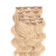 Csatos Hullámos Emberi Póthaj Classic Világos Platinaszőke Színben 50cm Body Wave (Szín #60)