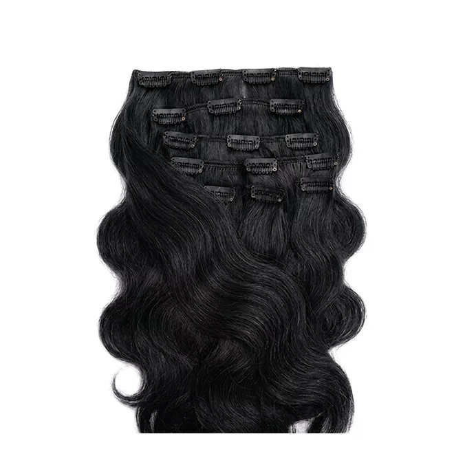 Csatos Hullámos Emberi Póthaj Classic Fekete Színben 60cm Body Wave (Szín #1)