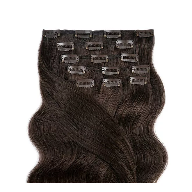 Csatos Hullámos Emberi Póthaj Classic Natúr Barna Színben 60cm Body Wave (Szín #2)