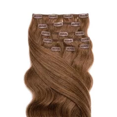   Csatos Hullámos Emberi Póthaj Classic Világosbarna Színben 60cm Body Wave (Szín #8)