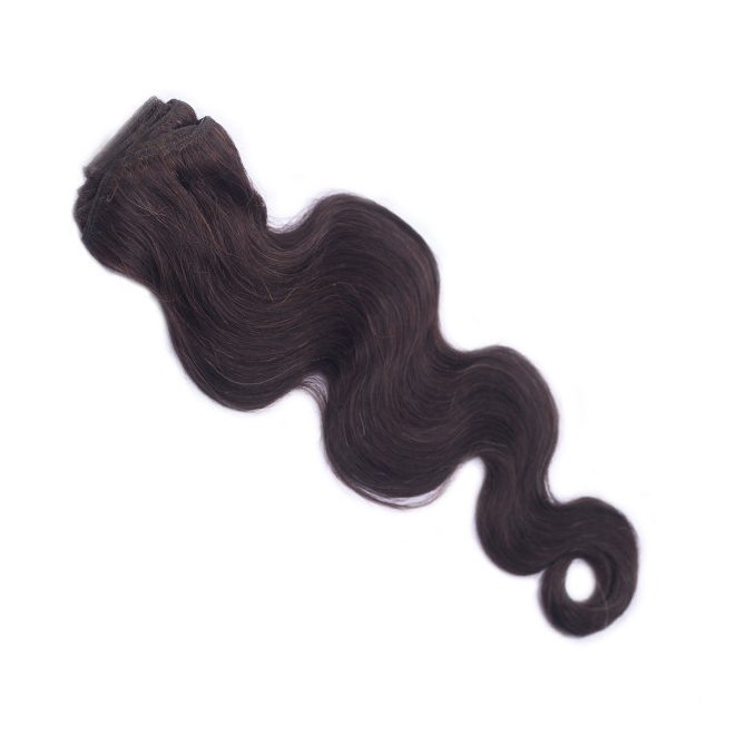 Csatos Hullámos Emberi Póthaj Sötétbarna Színben 40cm Body Wave (Szín #4)