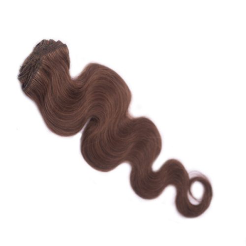 Csatos Hullámos Emberi Póthaj Középbarna Színben 40cm Body Wave (Szín #6)