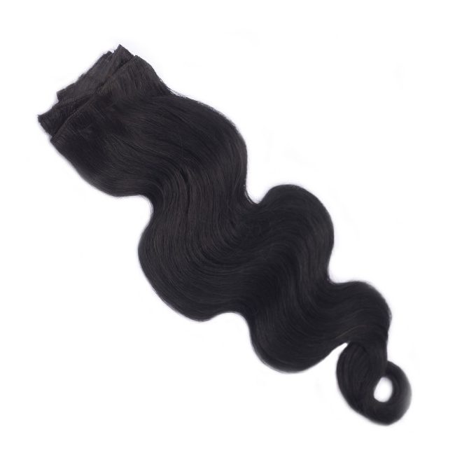 Csatos Hullámos Emberi Póthaj Fekete Színben 50cm Body Wave (Szín #1)