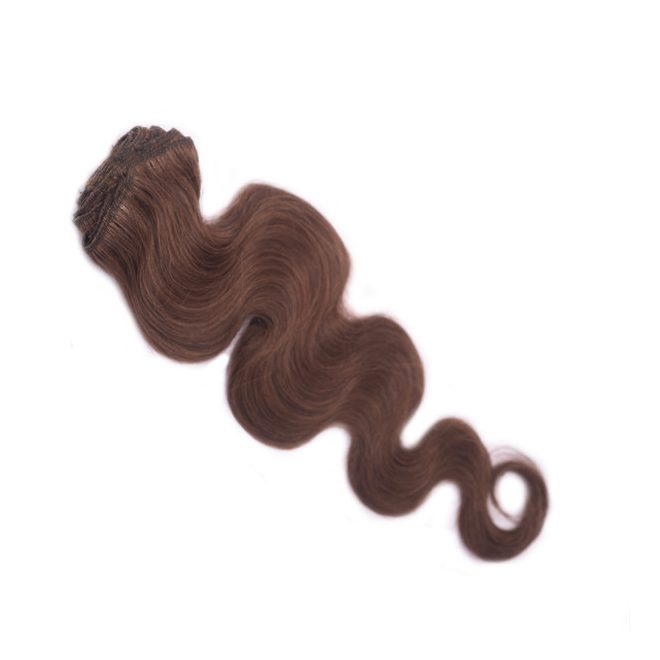 Csatos Hullámos Emberi Póthaj Középbarna Színben 50cm Body Wave (Szín #6)