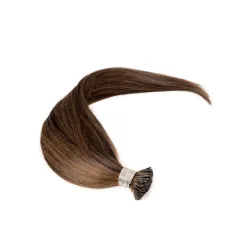  Keratinos I-TIP Emberi Póthaj Classic Mikró Gyűrűzéshez Piano Balayage Barna Árnyalat 60cm (4/8 Pian)
