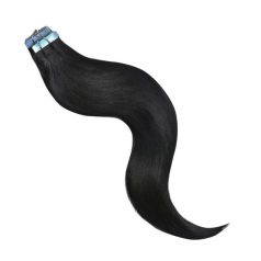   TAPE IN Ragasztócsíkos Póthaj Koromfekete Színben 50cm (Szín #1)