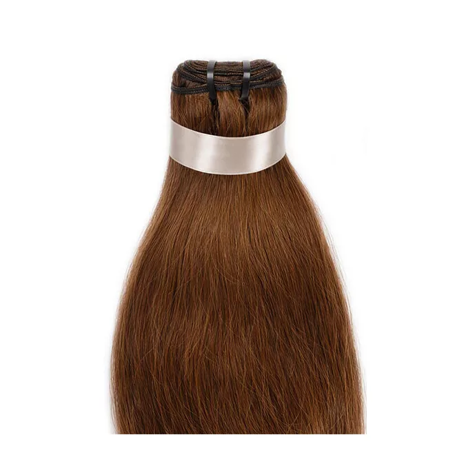 Tresszelt Emberi Póthaj Classic Középbarna Színben 50cm (Weft Haj #6)