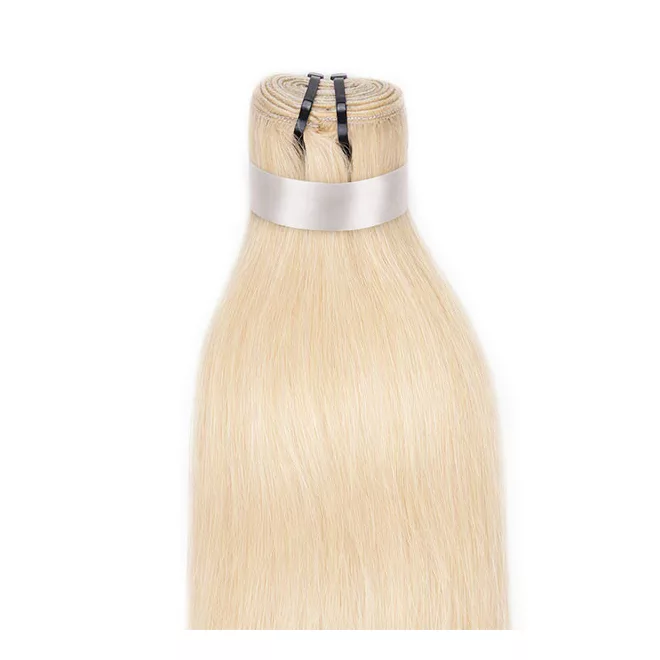 Tresszelt Emberi Póthaj Classic Világos Platinaszőke Színben 60cm (Weft Haj #60)