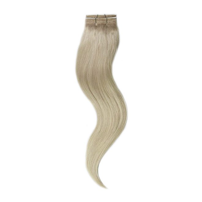Tresszelt Emberi Póthaj Világos Platinaszőke Színben 50cm (Weft Haj #60)