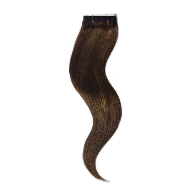 Tresszelt Emberi Póthaj Sötétbarna Színben 60cm (Weft Haj #4)