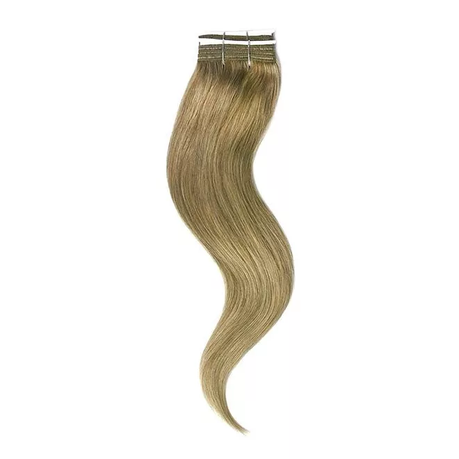 Tresszelt Emberi Póthaj Standard Világosbarna Színben 60cm (Weft Haj #8) - tresszelt weft emberi póthaj hajhosszabbításhoz