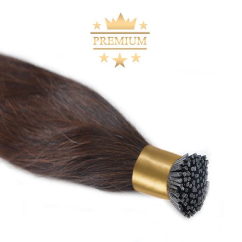 Prémium I-TIP Póthaj Sötétbarna Mikrogyűrűs Hajhosszabbításhoz 70cm (Szín #4)