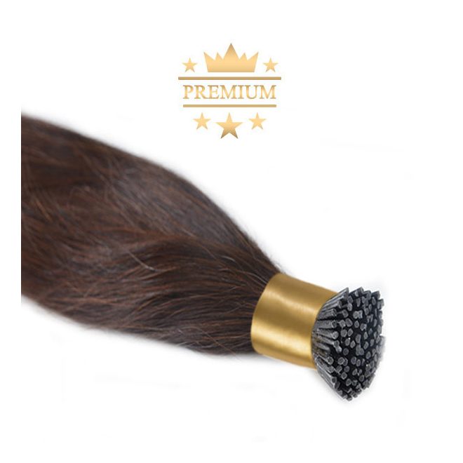 Prémium I-TIP Póthaj Sötétbarna Mikrogyűrűs Hajhosszabbításhoz 70cm (Szín #4)