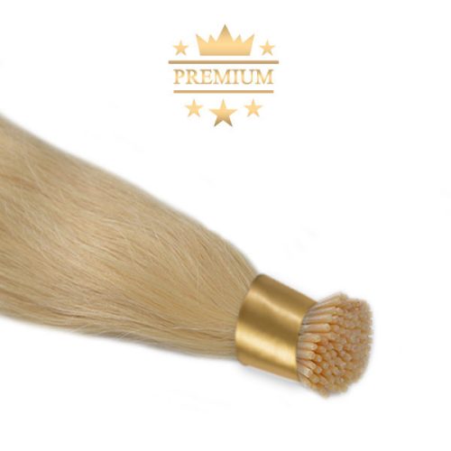 Prémium I-TIP Póthaj Platinaszőke Mikrogyűrűs Hajhosszabbításhoz 70cm (Szín #613)
