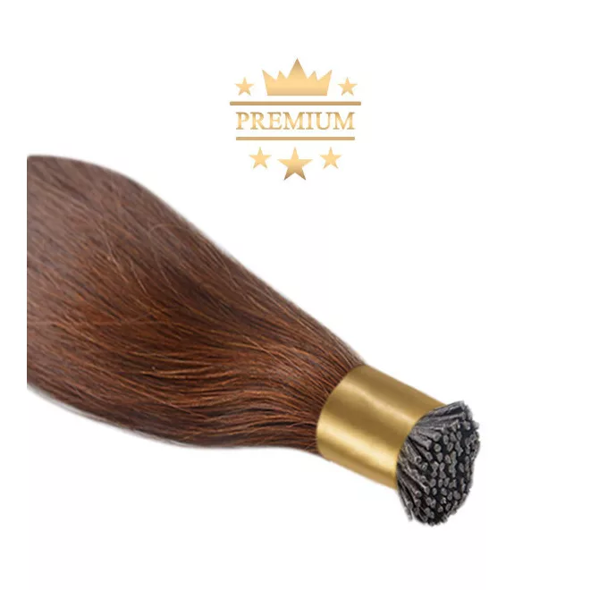 Prémium I-TIP Póthaj Világosbarna Mikrogyűrűs Hajhosszabbításhoz 70cm (Szín #8)