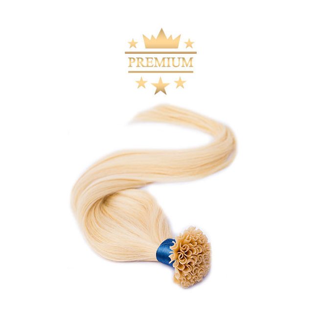 Prémium U-TIP Póthaj Hamvas Világos Platinaszőke Hőillesztéses Hajhosszabbításhoz 50cm (Szín #60ASH)