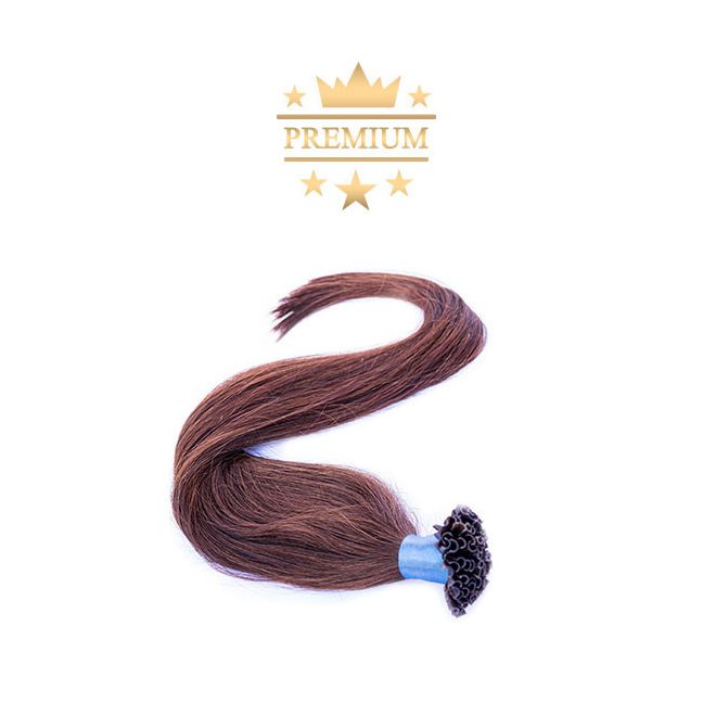 Prémium U-TIP Póthaj Sötétbarna Hőillesztéses Hajhosszabbításhoz 60cm (Szín #4)