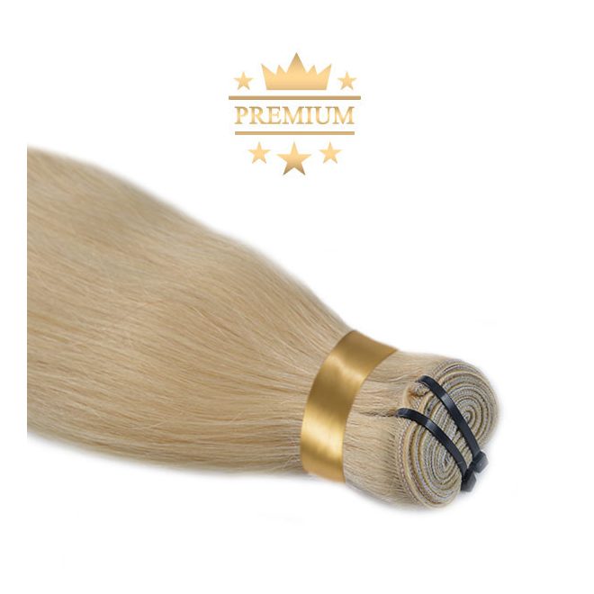 Prémium Tresszelt Póthaj Hajhosszabbításhoz Platinaszőke 60cm (Szín #613)