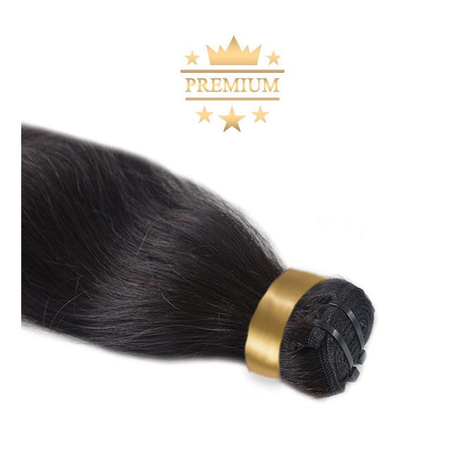 Prémium Tresszelt Póthaj Hajhosszabbításhoz Natúrfekete 70cm (Szín #1b)