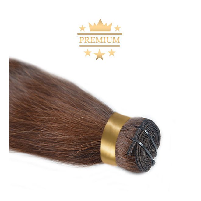 Prémium Tresszelt Póthaj Hajhosszabbításhoz Sötétbarna 70cm (Szín #4)